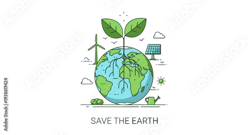 Save the Earth with Renewable Energy and Sustainability Efforts.