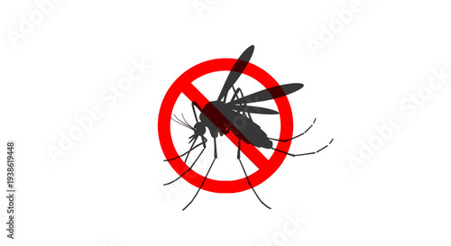 Prohibition sign indicating no mosquitoes allowed.