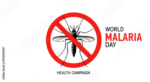 World Malaria Day awareness campaign symbol with mosquito icon.