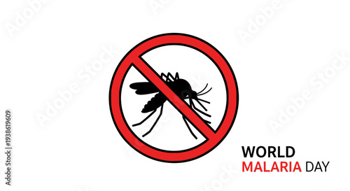 World Malaria Day awareness campaign logo with mosquito icon.