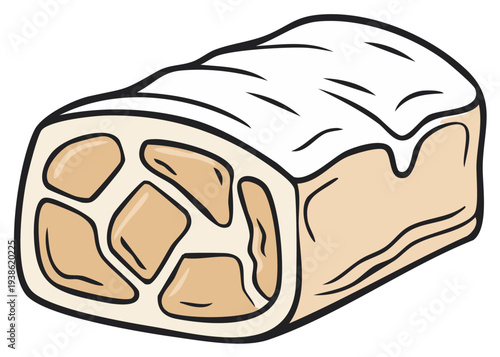 Sweet Candy Bar Doodle with Icing and Peanut Butter Filling Dessert Illustration