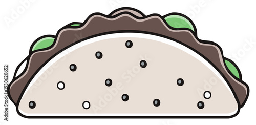 Delicious Mexican street food taco with savory ingredients and fresh greens