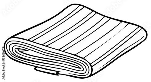 Folded Striped Fabric Material for Sewing or Craft Projects Isolated