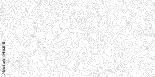 Topographic Contour Line Map Pattern Abstract Seamless Terrain and Elevation Line Art Background.