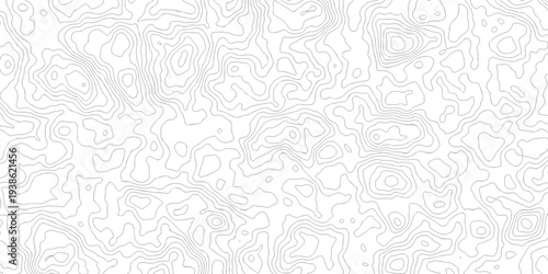 Topographic Contour Line Map Pattern Abstract Seamless Terrain and Elevation Line Art Background.