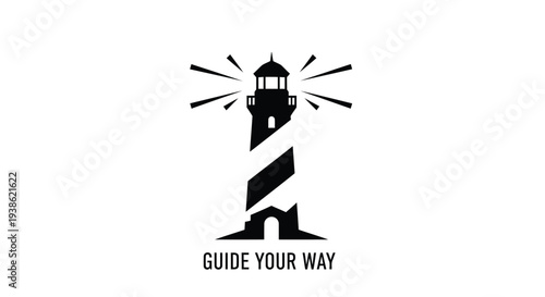 Vector lighthouse logo with GUIDE YOUR WAY text