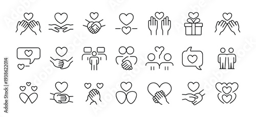 Collection of line representing love and connection