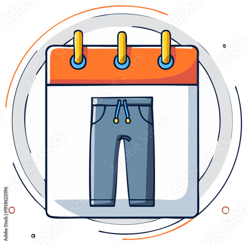 Casual wear planning on a calendar concept illustration for comfort and relaxation