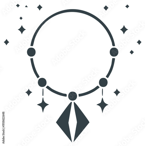 Mystical Orb Star Necklace Symbol for Magic and Astrology