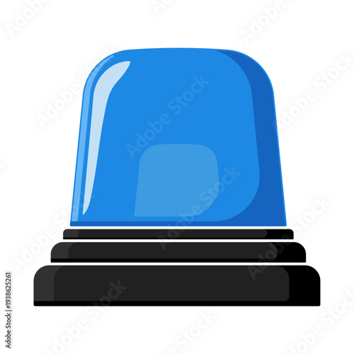 Blue emergency siren light icon, without background