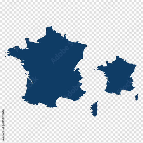 Map depicting metropolitan france and corsica as separate regions Vector