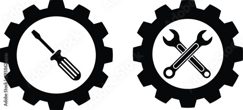 Set of 2 mechanics icons vector