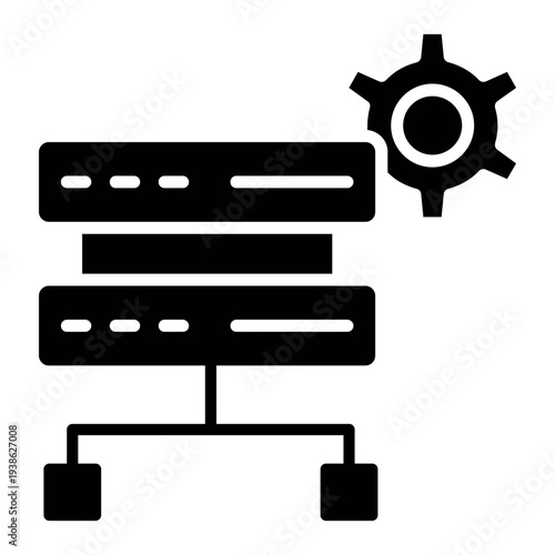 A simple icon representing server configuration or settings, vector illustration.