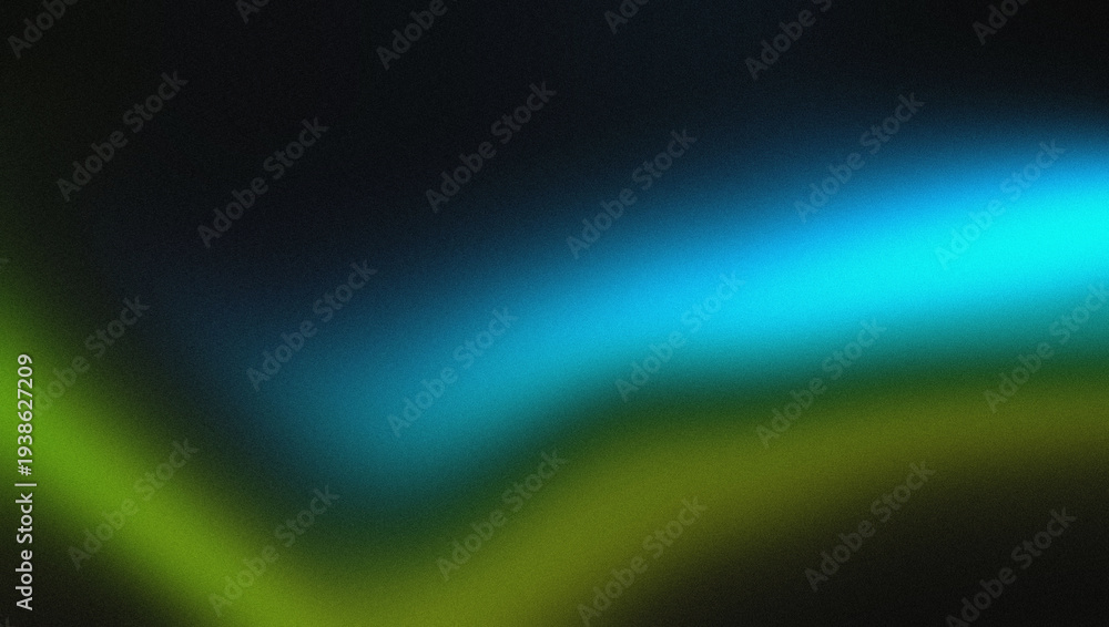 Obraz premium Grainy gradient background blurred green blue neon glowing abstract smooth wave modern vibrant digital wallpaper