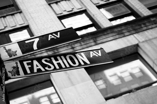 New York City, NY USA Garment district. 7th Avenue street sign
