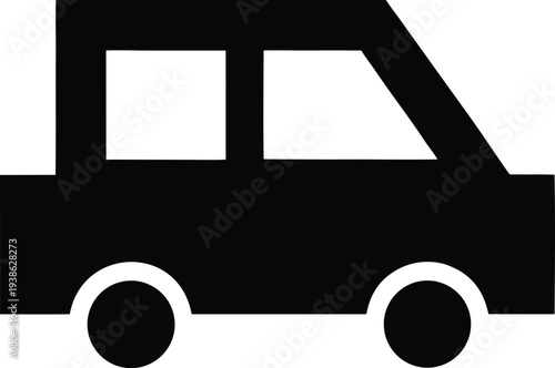 vintage car silhouette vector illustration on transparent background