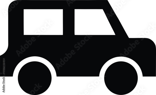 suv silhouette vector illustration on transparent background