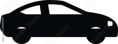 sports car silhouette vector illustration on transparent background