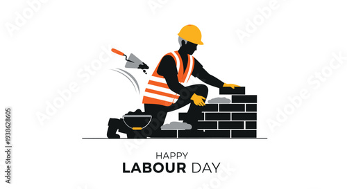Labour Day construction worker vector