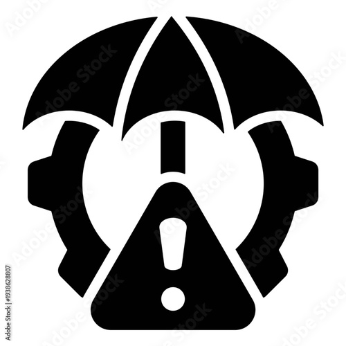 Warning Sign with Umbrella and Headphones icon, vector illustration.