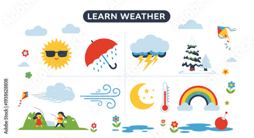 Set of 20 weather icons vector