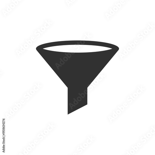 Funnel icon. Marketing funnel and data filtering concept. Monochrome black and white symbol