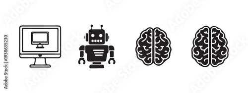 Robot and brain computer interface illustration