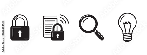Security investigation and innovation icons