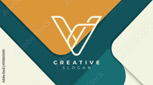 The artwork showcases a modern, intertwined 'V' logo in a vibrant color scheme, perfect for businesses seeking a dynamic and artistic brand identity.