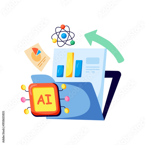 An eye catching design illustration of ai data