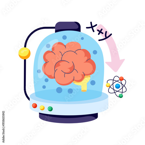 Editable design illustration of preserved brain 
