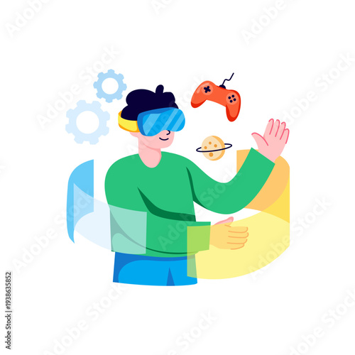 An eye catching design illustration of virtual reality 