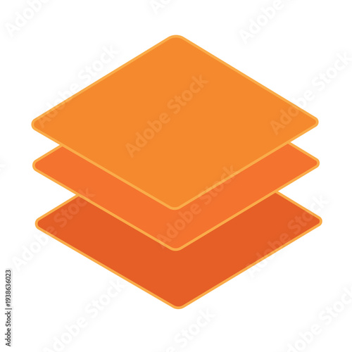 Stacked orange diamond layers abstract geometric illustration