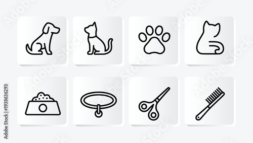 Clean minimal pet icon set