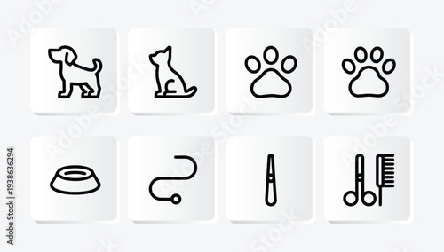 Clean minimal pet icon set
