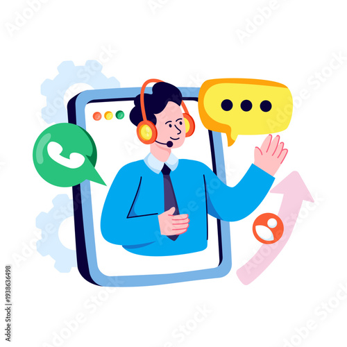A premium download illustration of online client service 