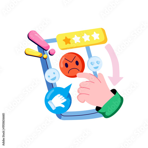 An eye catching design illustration of bad feedback 