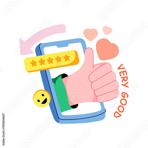 An eye catching design illustration of positive feedback 