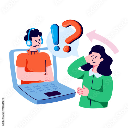 Premium download illustration of ask customer 