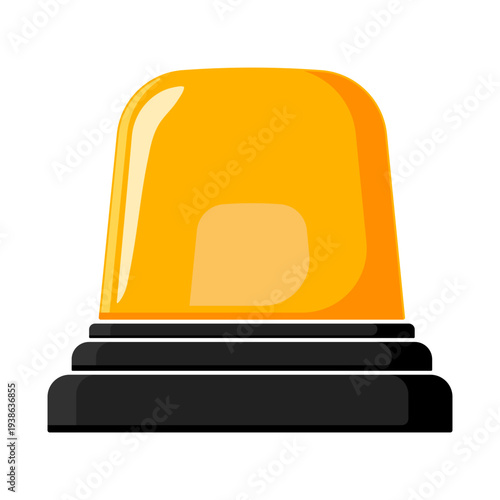 Yellow emergency siren light icon, without background