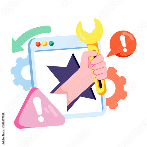 Modern design illustration of troubleshooting 