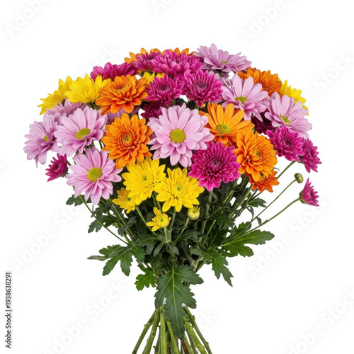 A bouquet of colorful chrysanthemums