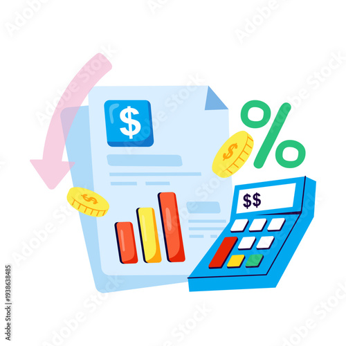 A unique design illustration of financial calculation 