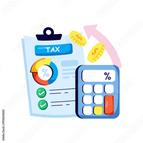 Creative design illustration of tax calculation 