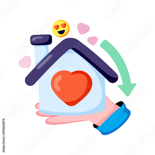 A unique design illustration of home love