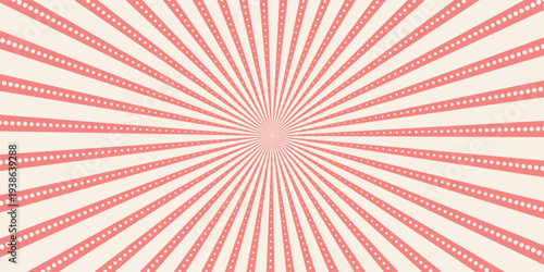 Retro background with rays or stripes in the center. Sunburst or solar burst retro background. Starburst abstract background. Vector illustration