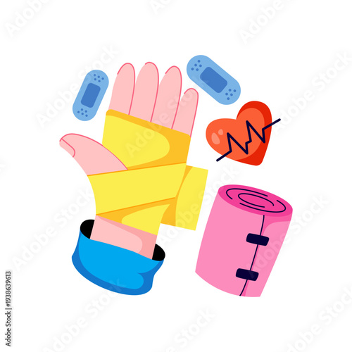 Perfect design illustration of hand bandage 