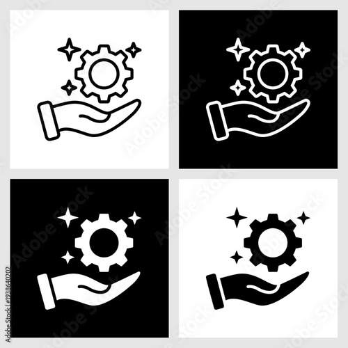 Value Creation Icon with Black and White Background