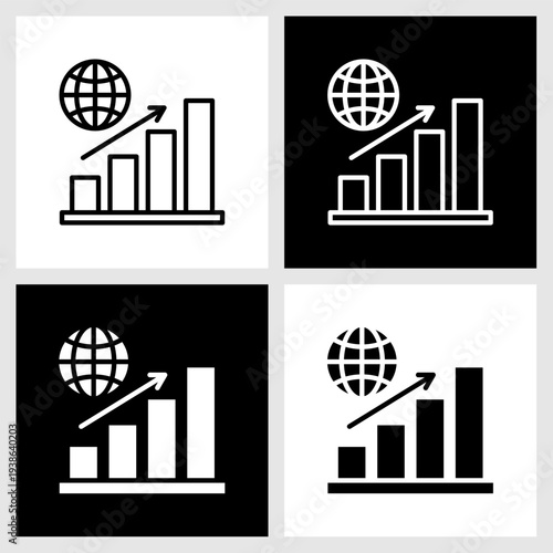 Market Relevance Icon with Black and White Background