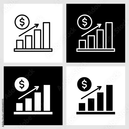 Economic Purpose Icon with Black and White Background